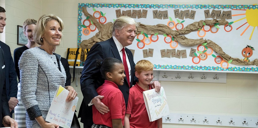 President Trump with children